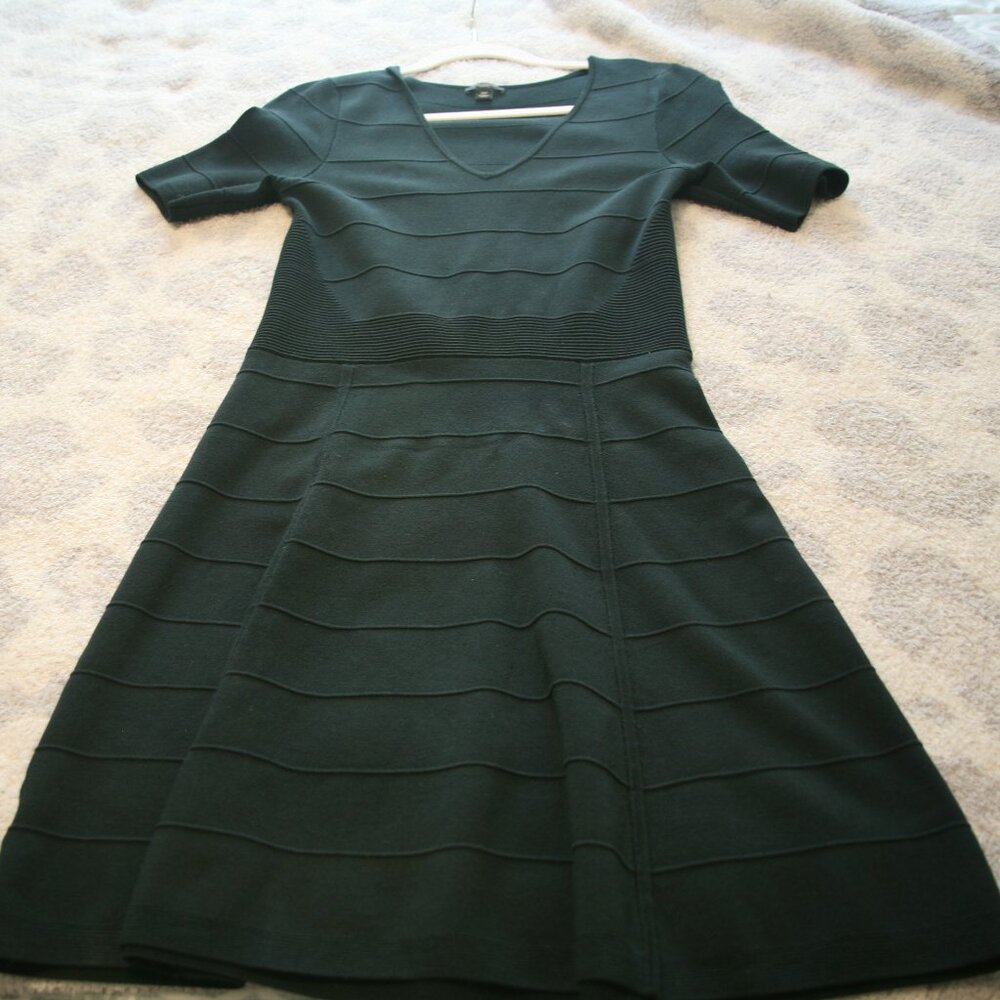 Ann Taylor Women's Stretchy Sweater Dress, Size Medium Petite, Dark Green